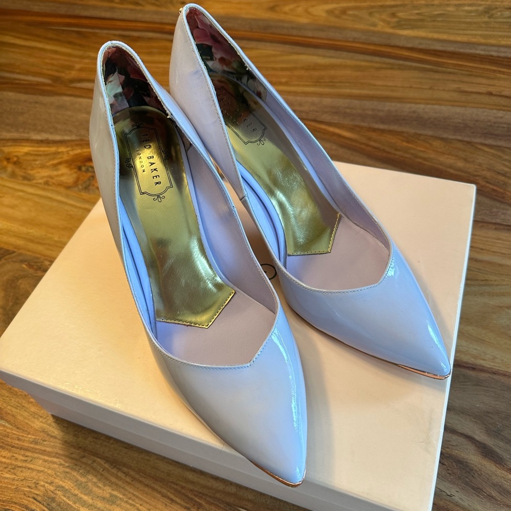Ted Baker London Purple Patent Moniira Pointy Toe Pump